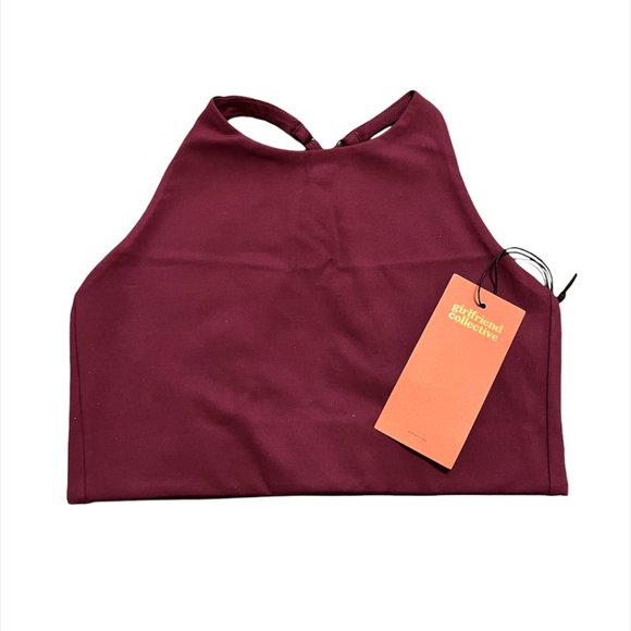 NWT Girlfriend Collective Plum Topanga Halter Bra - Picture 3 of 5